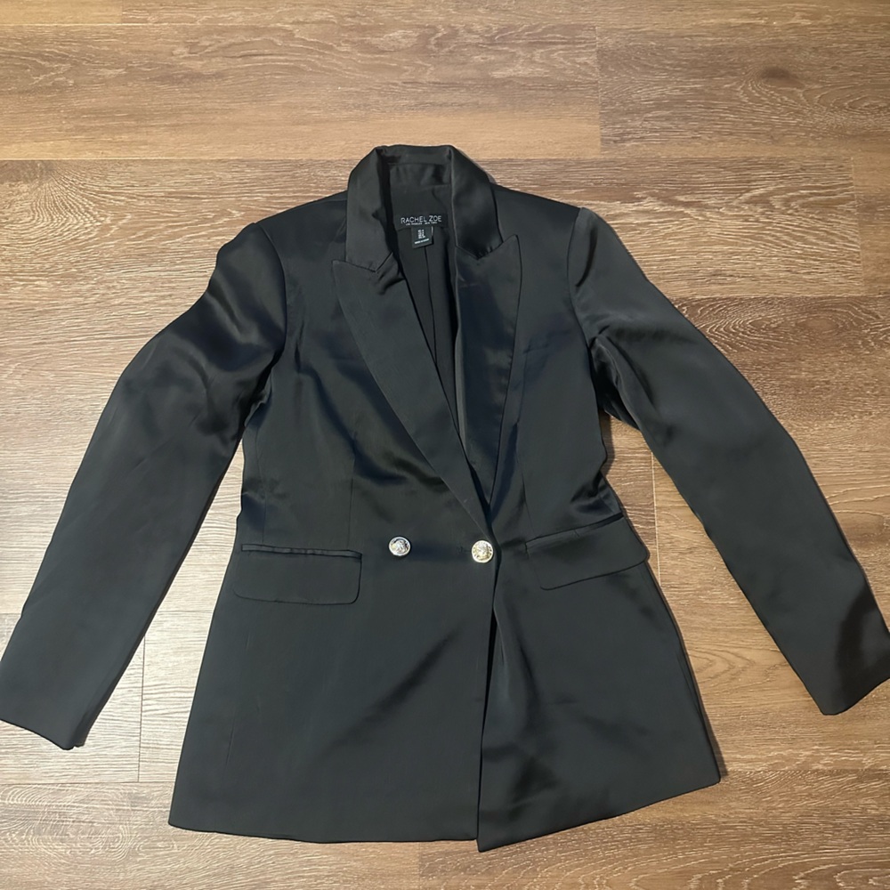 Rachel Zoe Double-Breasted Satin Blazer